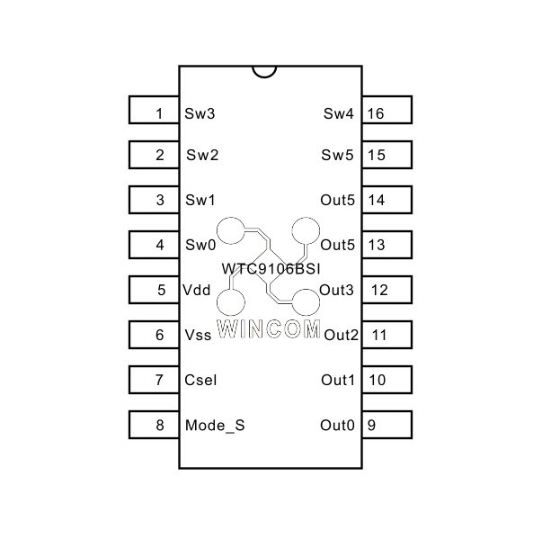 WTC9106BSI---6通道電容式觸摸IC