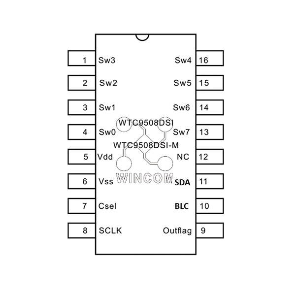 WTC9508DSI---8鍵串口輸出電容式觸摸IC