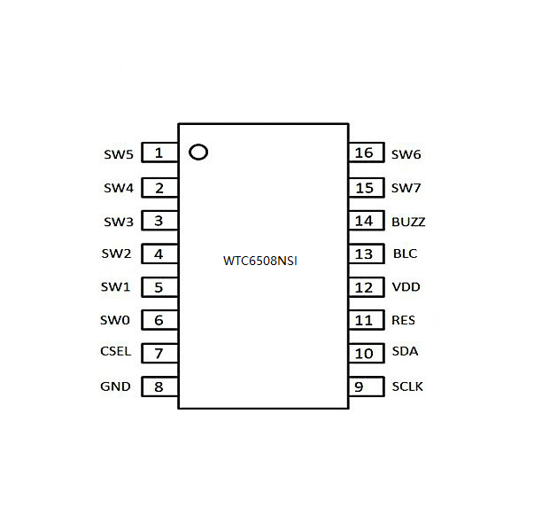 WTC6508NSI---8通道電容式觸摸感應(yīng)IC