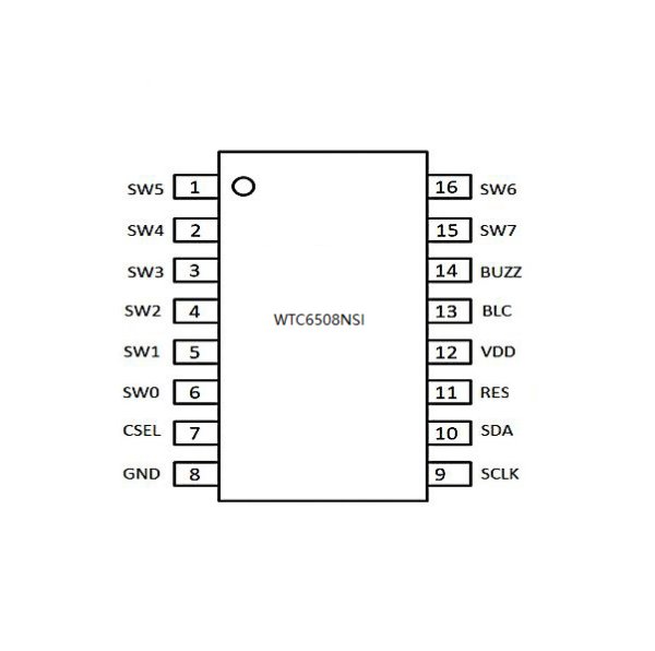 WTC6508NSI---8通道電容式觸摸感應(yīng)IC