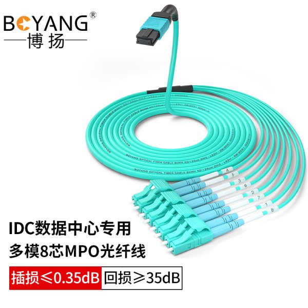 8芯MPO-LC光纖跳線