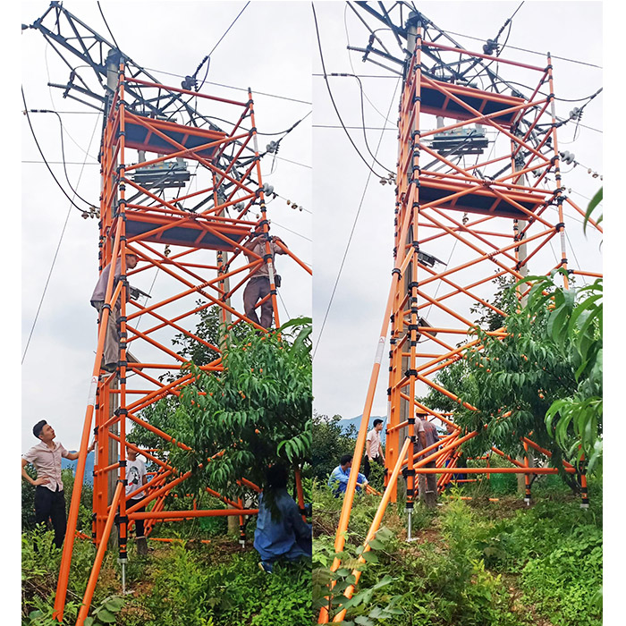 供電所絕緣檢修平臺作業山地作業現場