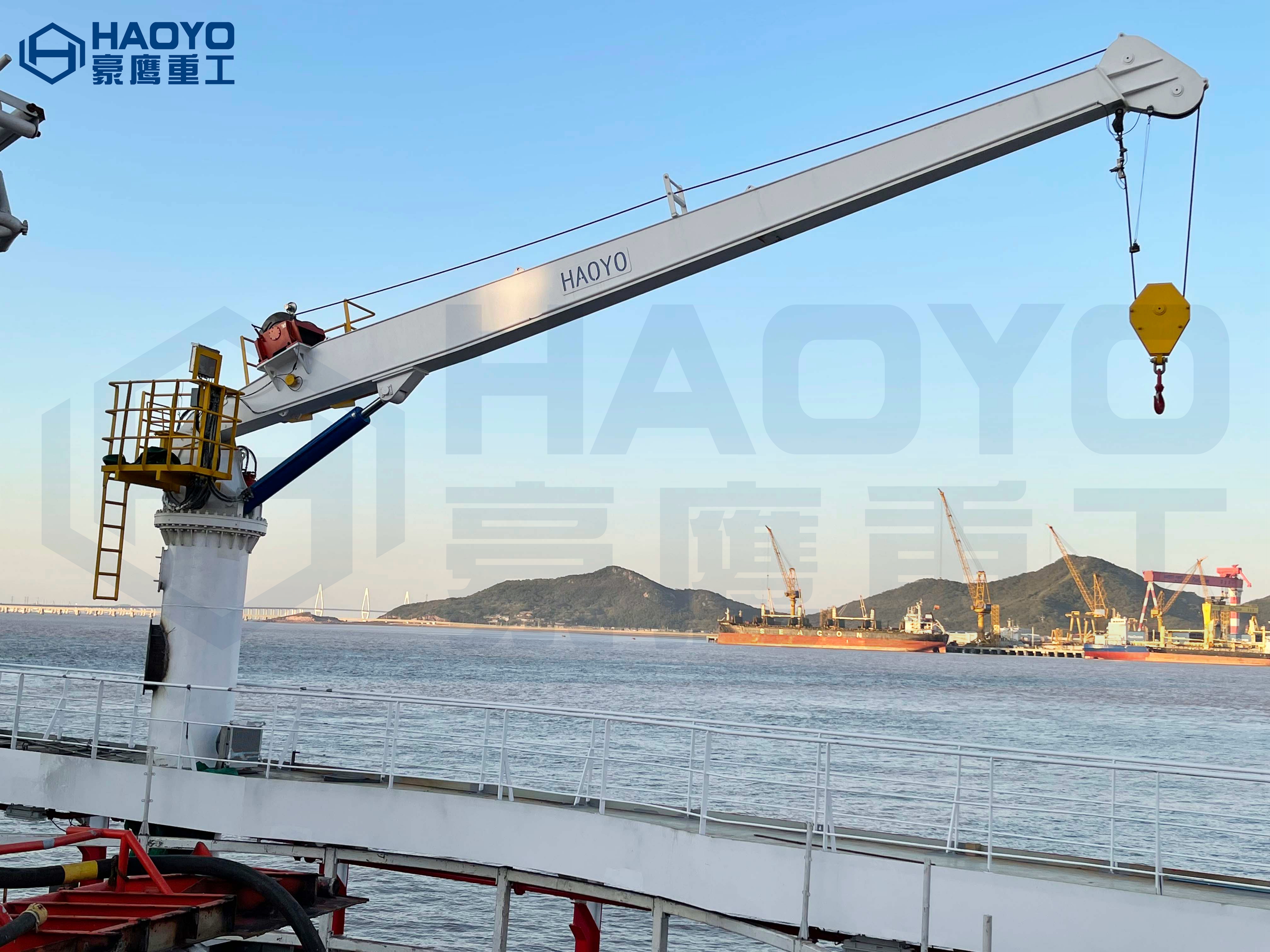 12T12M船用直臂吊在舟山船廠安裝調(diào)試