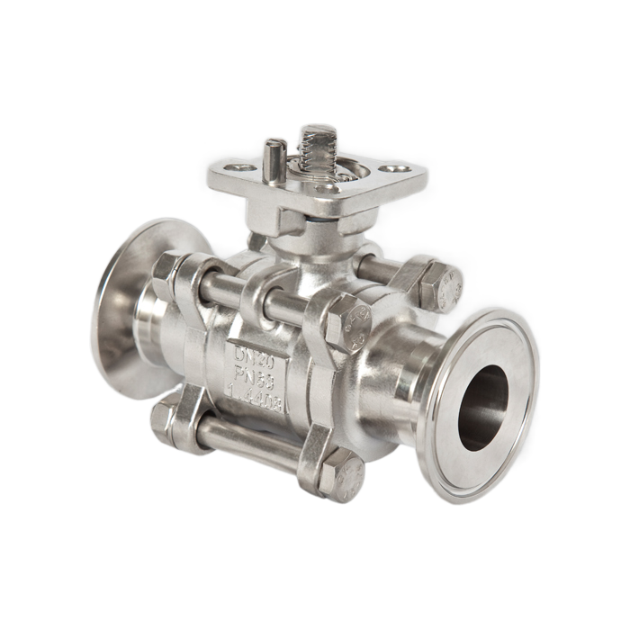 三片式長款高平臺卡箍潔凈球閥