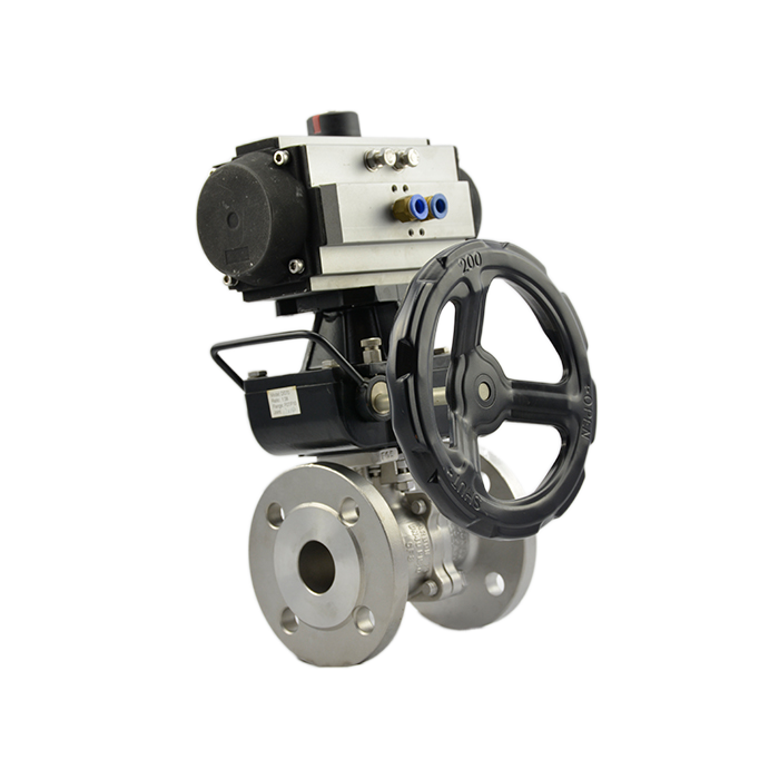 二片式國標法蘭球閥+執(zhí)行器+手輪（G940）