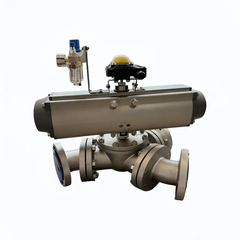 气动Y型三通球阀Q642F