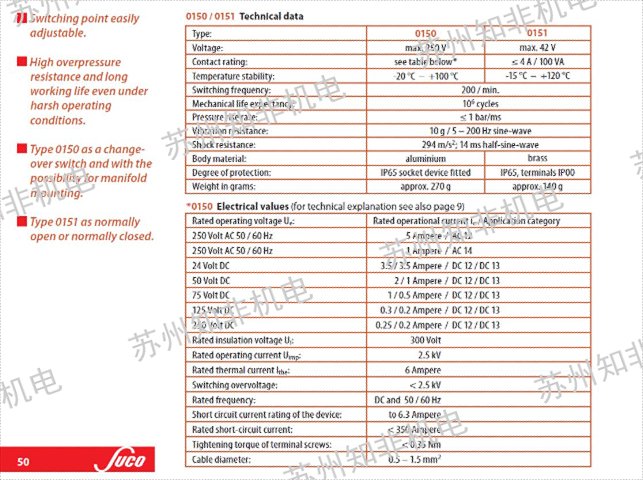 天津BUEHLER比勒電子壓力開關(guān)供貨廠