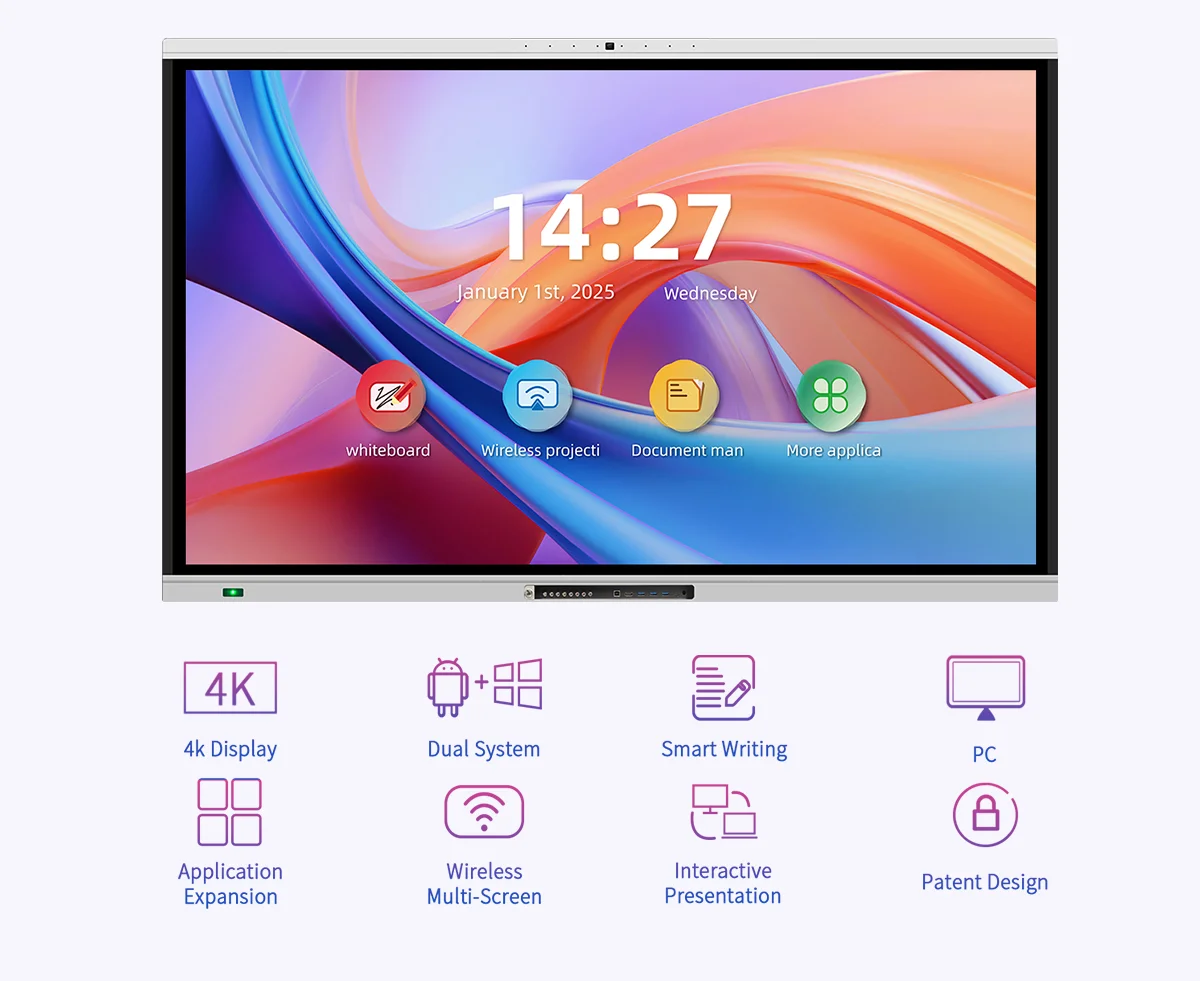 Interactive Flat Panel with Voice Tracking Camera for Conference RK3576
