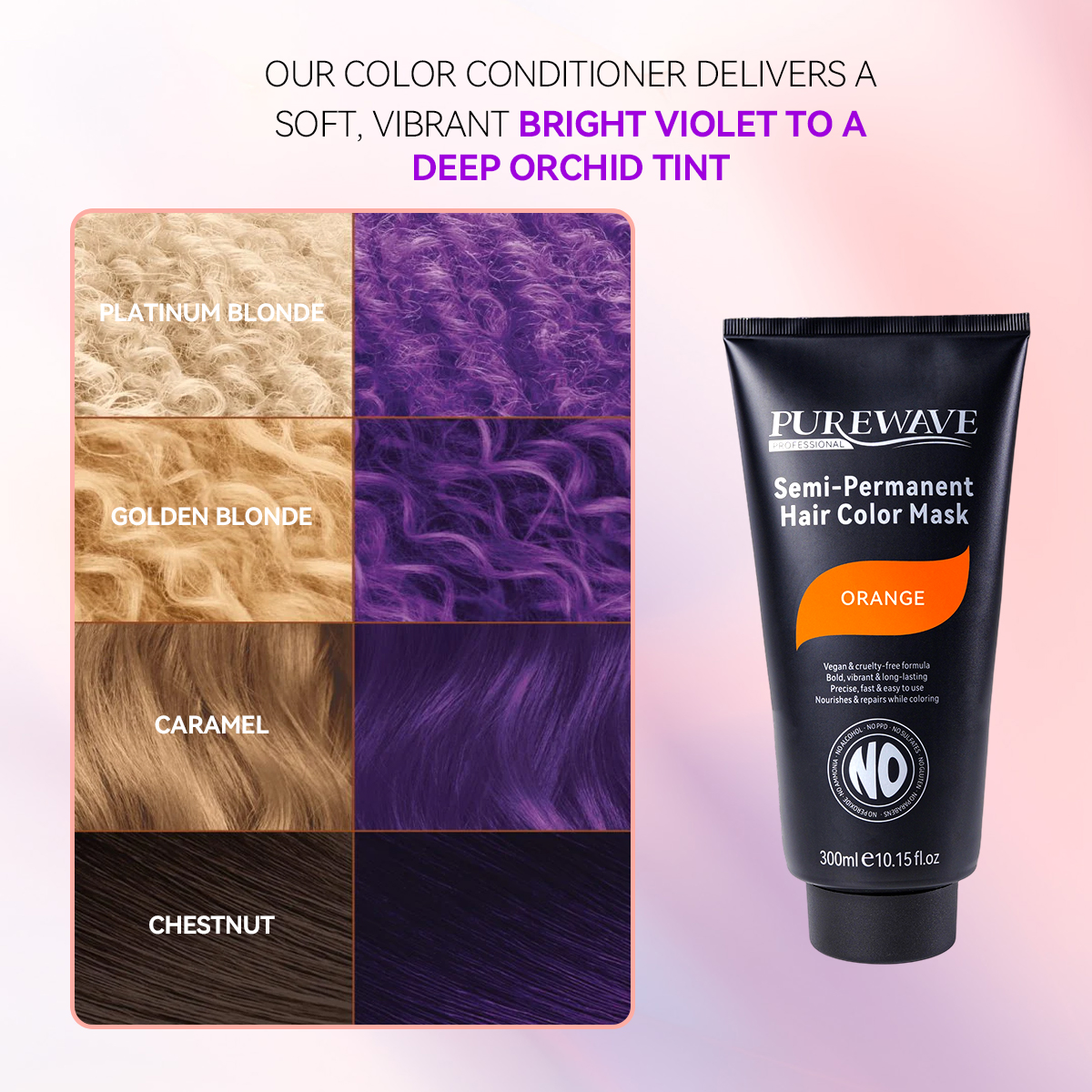 PW Professional Organic Natural Ammonia Free Semi Permanent Orange Hair Color Dye