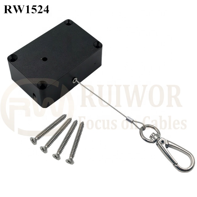 Key Retractor Mechanism RUIWOR RW0624 Cuboid Spring Cable Cord Retractor Plus Stop Function and ...