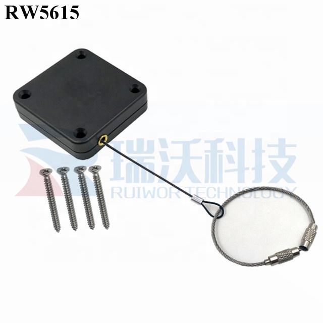 RUIWOR RW5615 Square Retractable Steel Cable Rope Retractor Plus Wire ...