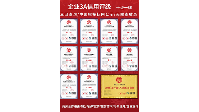 江蘇專業3A信用認證標準,3A信用認證