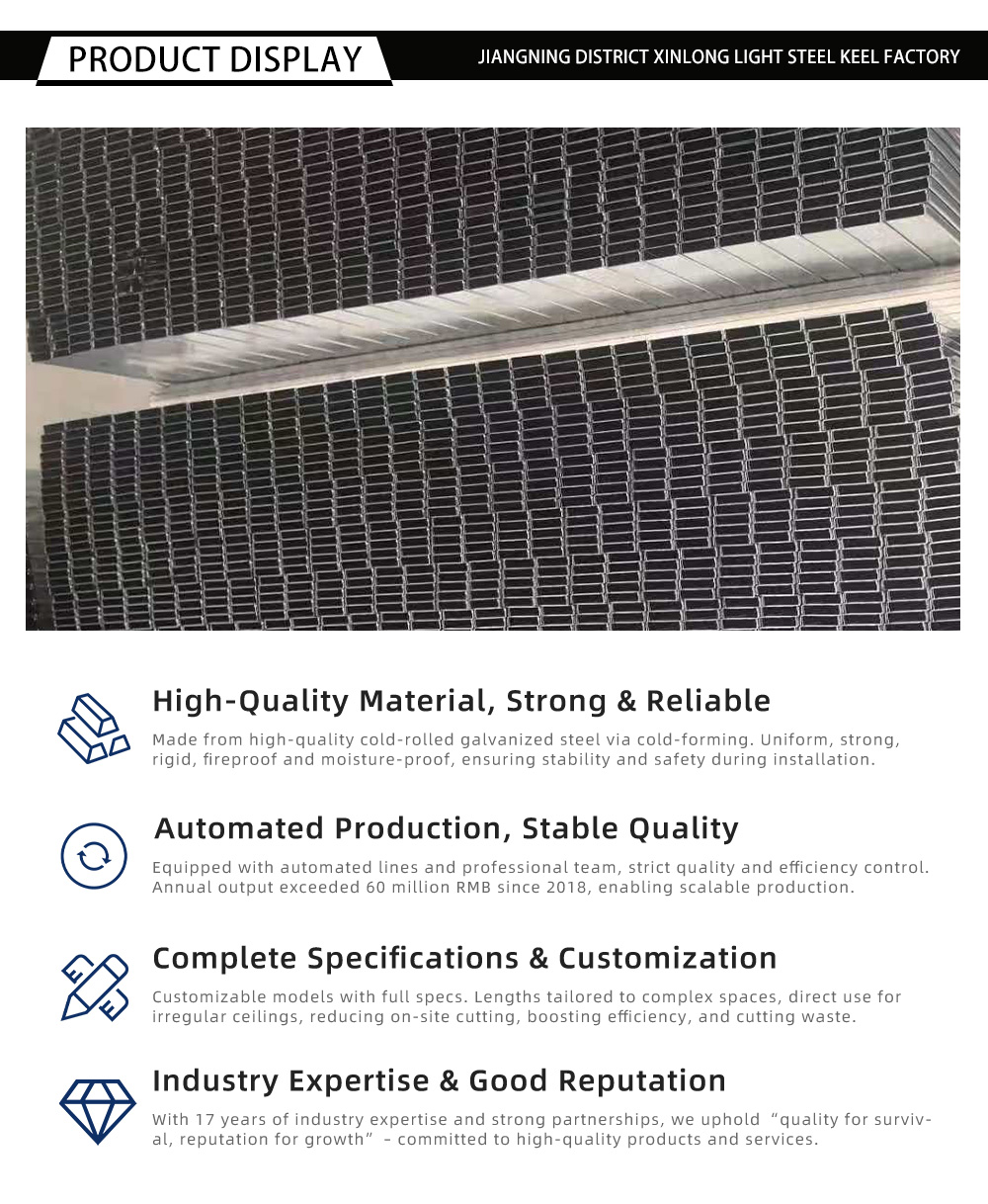 Light Steel Keel for Gypsum Board | Xinlong Factory