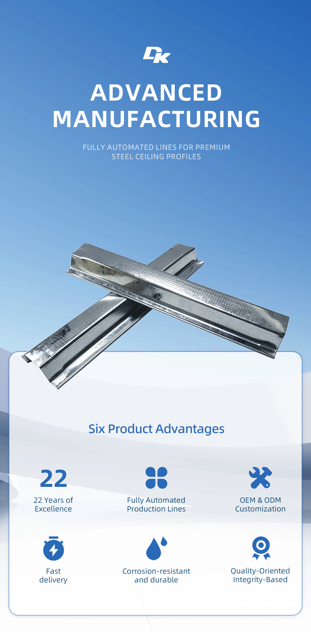Omega Furring Channel Galvanized Steel Ceiling Profile - DK