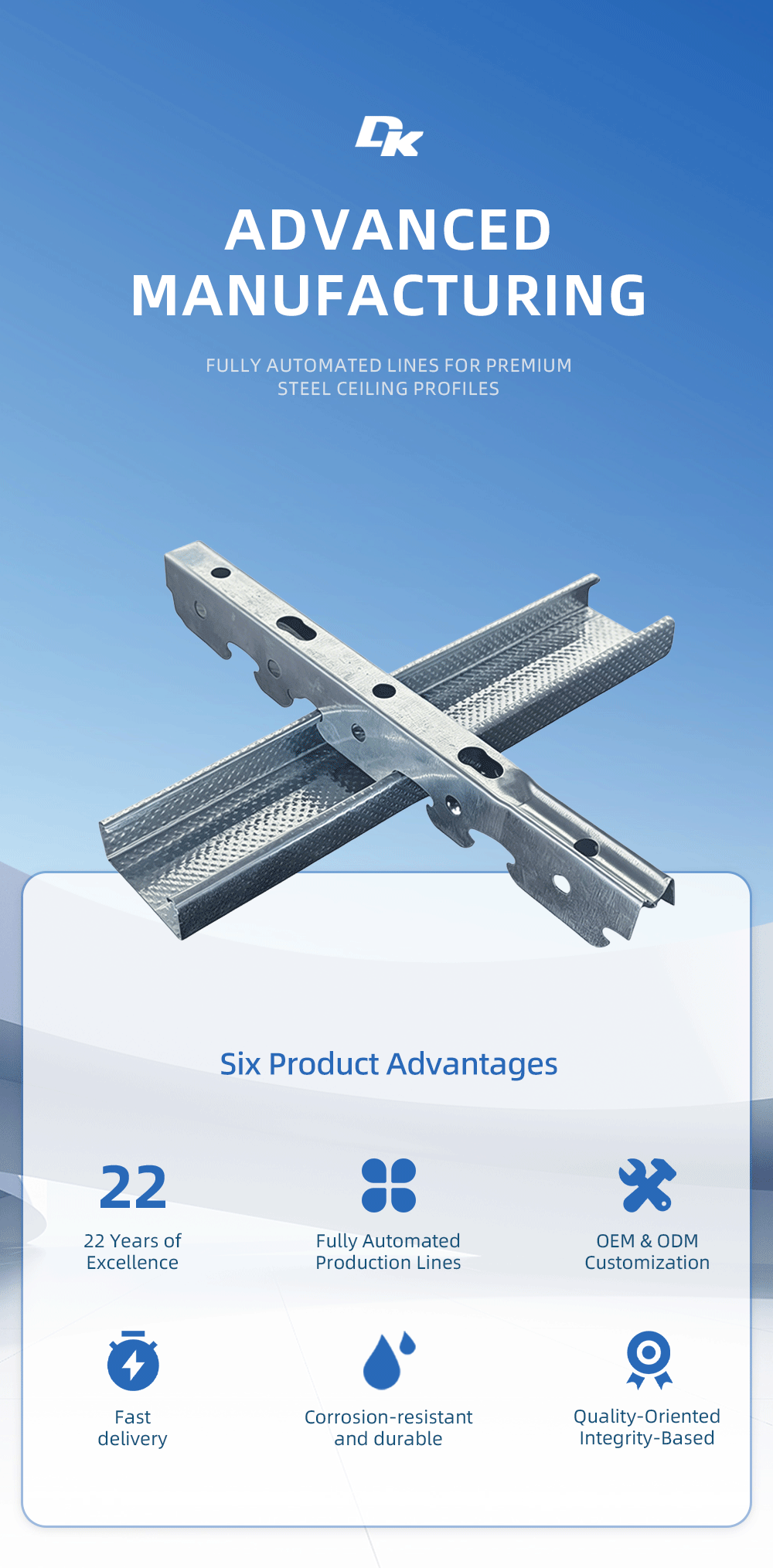V-Profile Ceiling Carrying Channel Galvanized Steel - DK