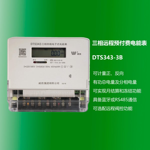 三相遠(yuǎn)程預(yù)付費(fèi)電能表 DTS343-3B