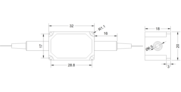 1μm高功率低插損小尺寸隔離器