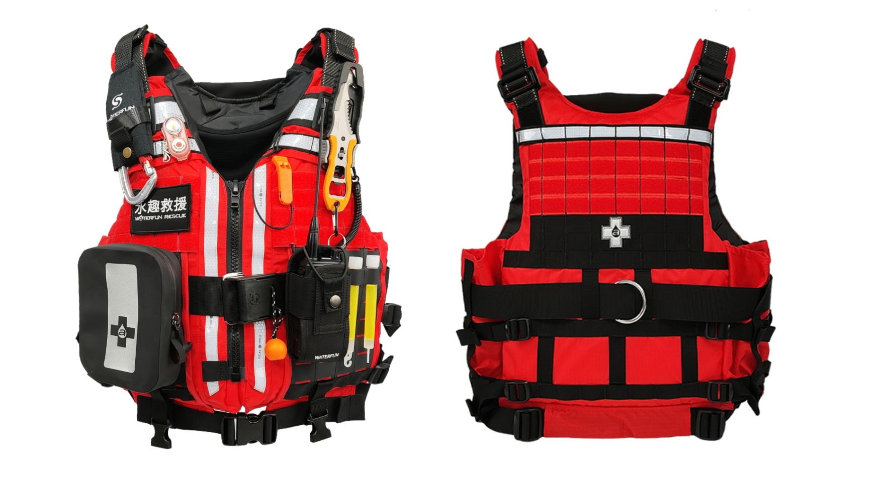 水域救援救生衣上的MOLLE面板有何特別之處?