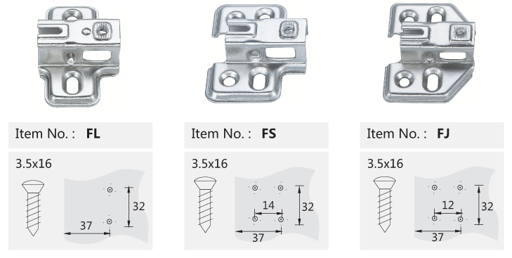165° Slide-on hinge