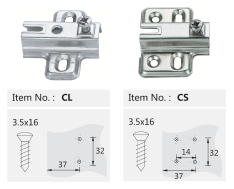 165° FGV-type slide-on hinge