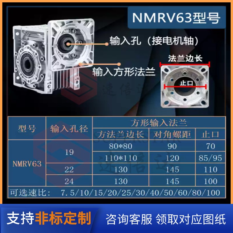 RV系列蝸輪蝸桿減速機-配置伺服電機