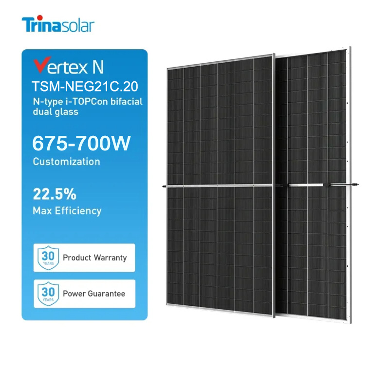 Trina Bifacial Dual Glass Module 675–700W – LONGJI