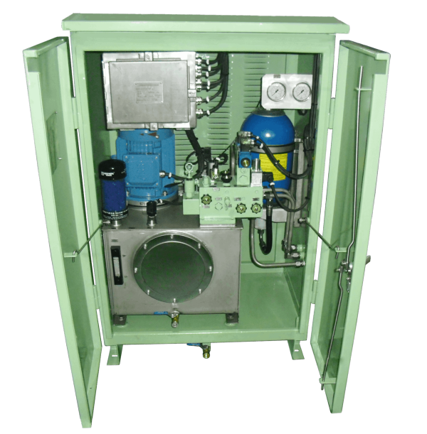 夹轨器及底部导料槽液压站