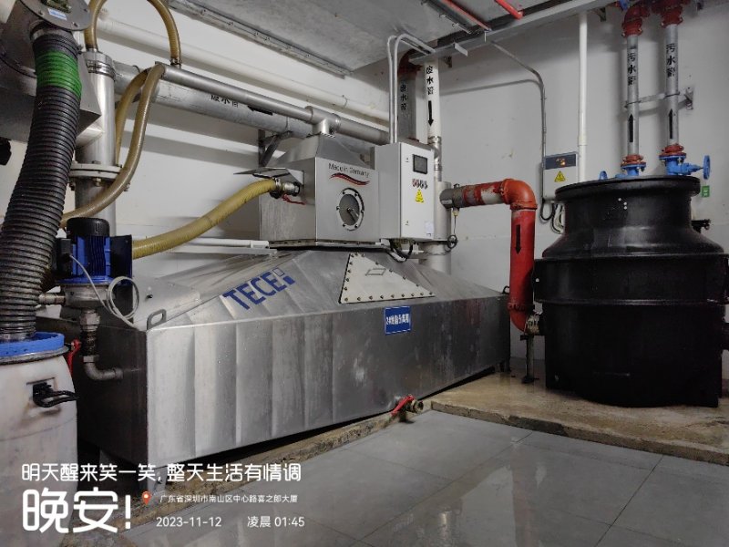 完成深圳喜之郎總部大廈油脂分離器季度維保工作