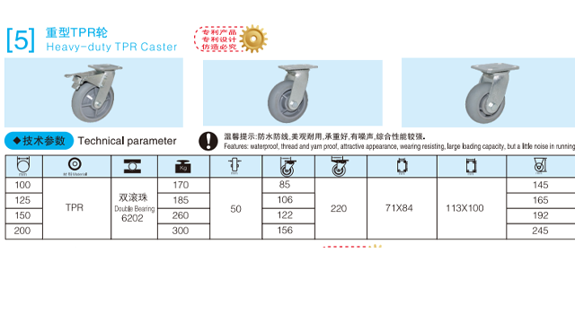 浙江轻型脚轮尺寸