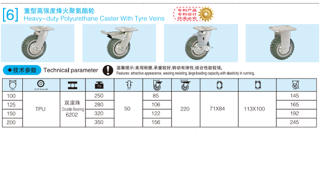 陕西橡胶脚轮厂家