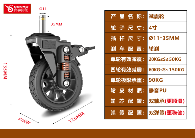 广西货架脚轮品牌