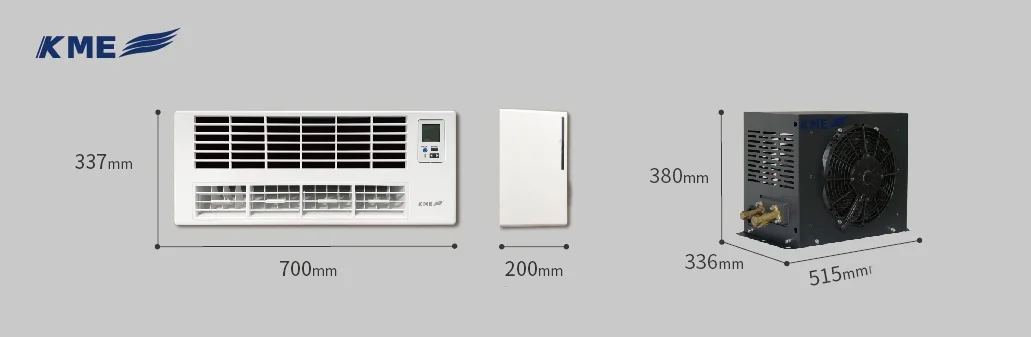 Bottom Mounted High Cooling Wall Split Single Fan 12V/24V/48V, Vehicles, Campers, Trailers, Vans, Caravans, Boats, RV AC Unit 9
