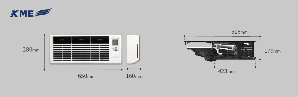 Ultra Light Bottom Mount Wall Split RV AC Unit 8