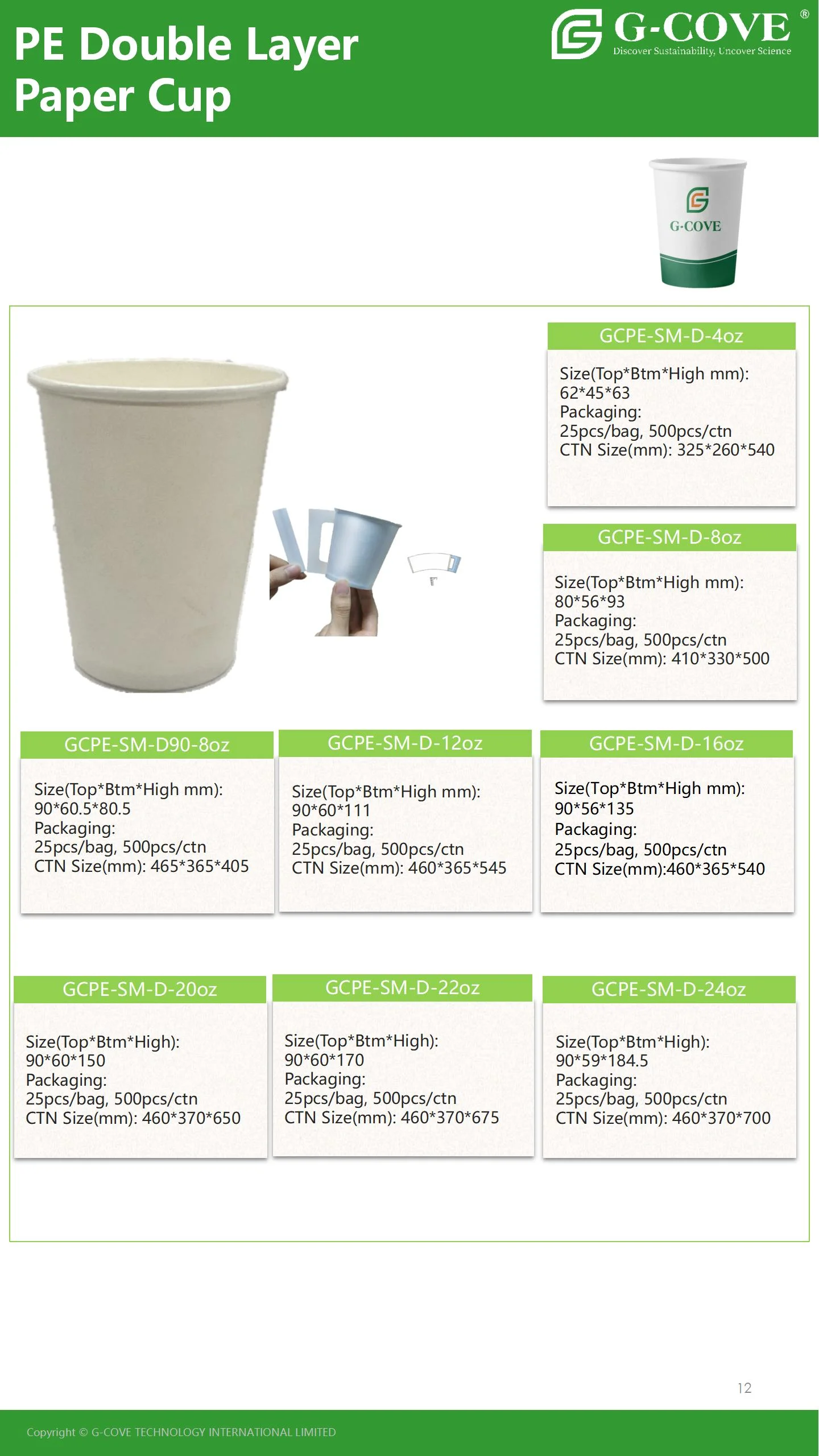 Eco-Friendly High-Performance Paper Cup: Suitable for Hot and Cold ...