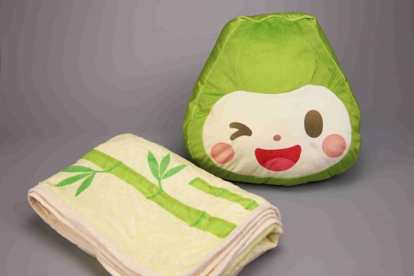金蓓高金小竹抱枕毯