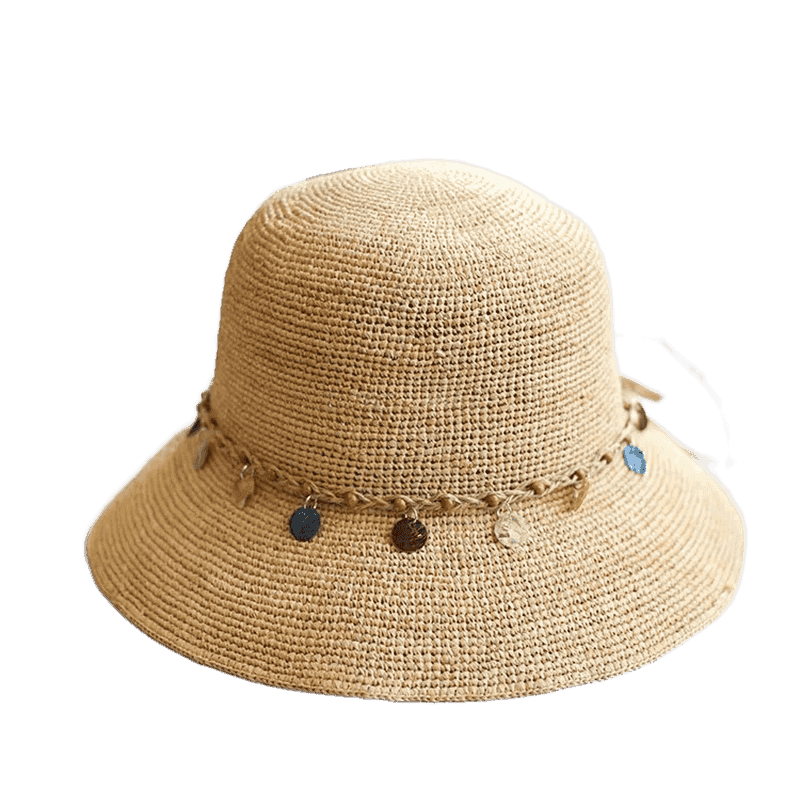 Hat With Shell Women's Shell-Shaped Raffia Beach Hat: Ethnic Style Sun Protection for ...