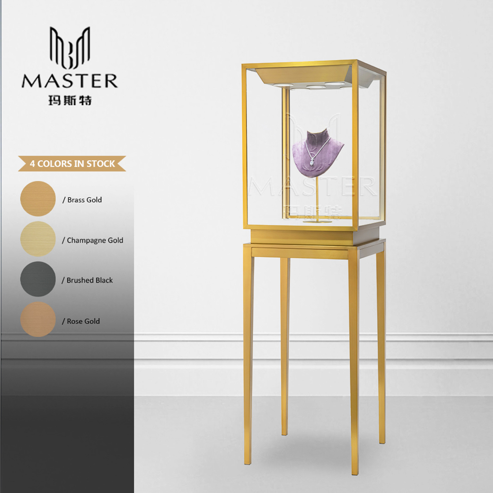 Display Case Master Key MASTER Classic Upright Glass Display Showcase w/ Right Angle Design ...