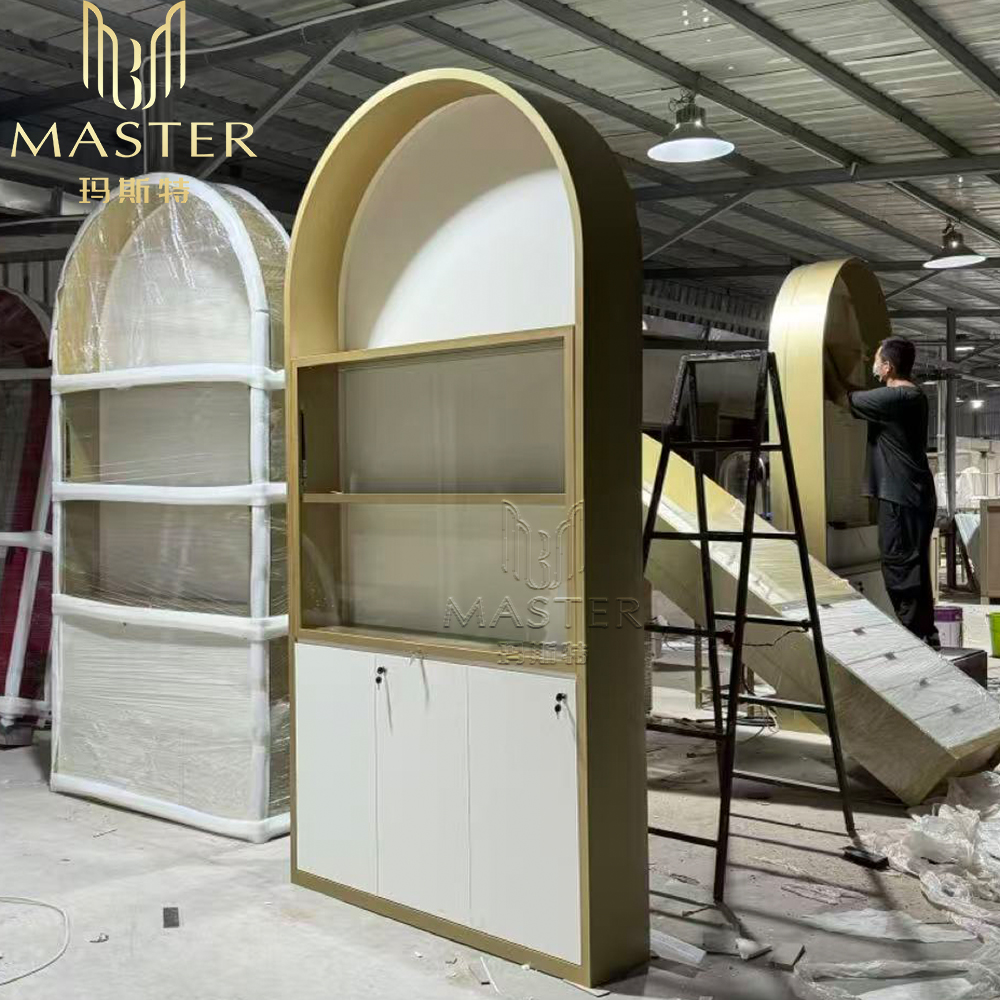 MASTER Luxury Display Cabinet Unit w/ Arch Top, LED Light, Tempered ...
