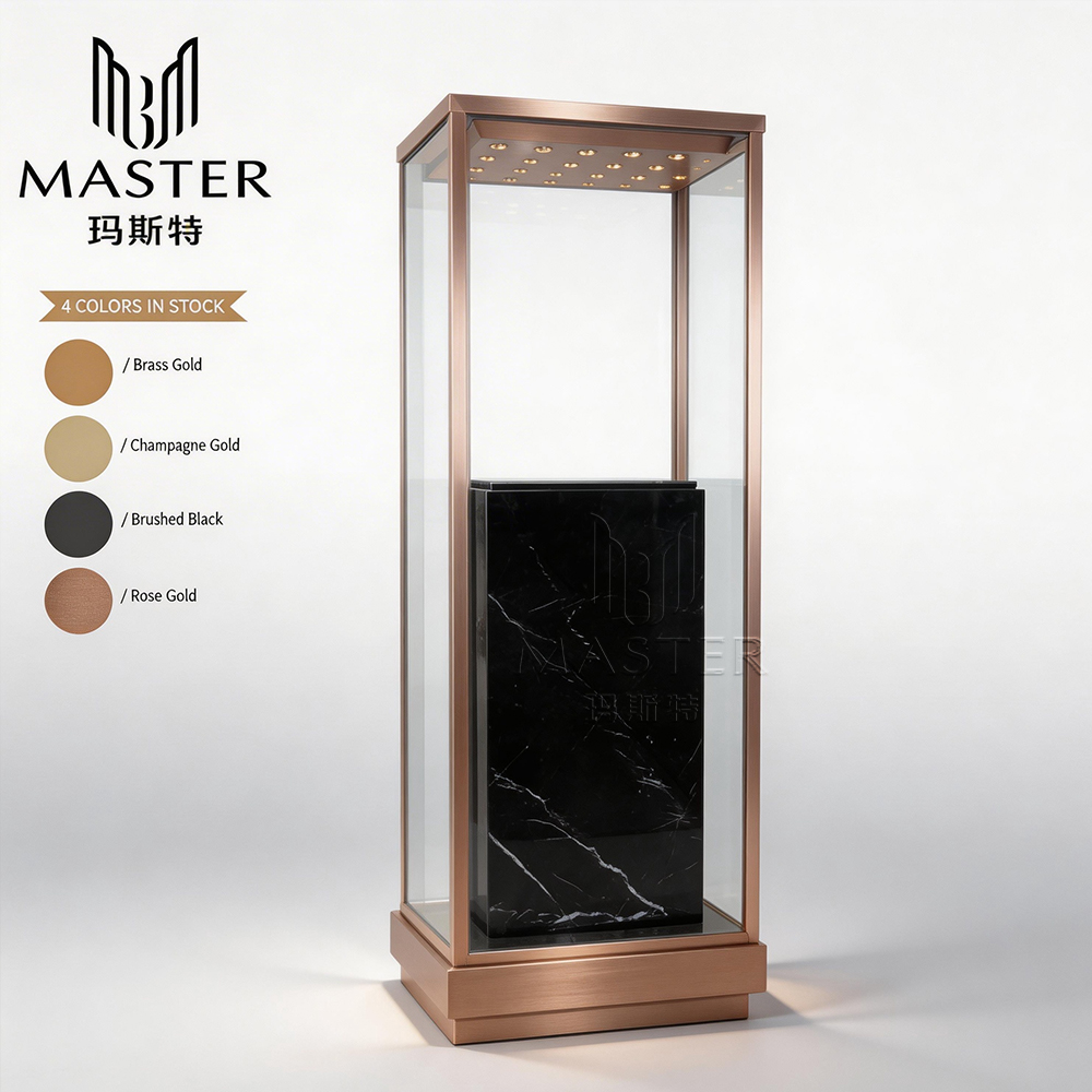 MASTER Deluxe Display Case w/ Marble Pedestal, Tempered Glass ...