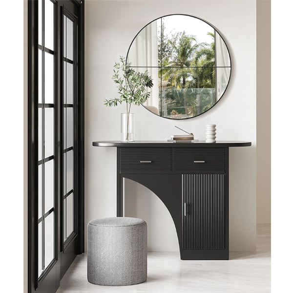 Apartment Round Frame Wall Mirror