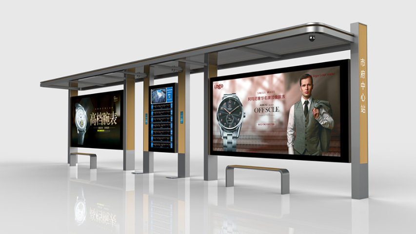 浙江昉雨顶棚候车亭LED灯带配置,候车亭