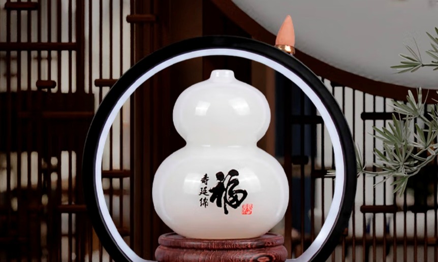 玉石福字葫蘆燈：壽禮里的 “福祿安康” 心意