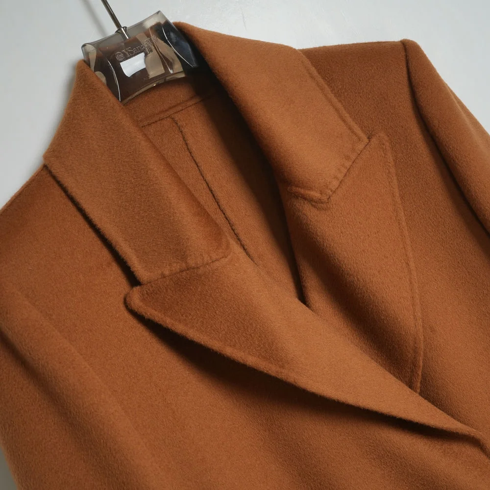 ladies brown camel wool coat