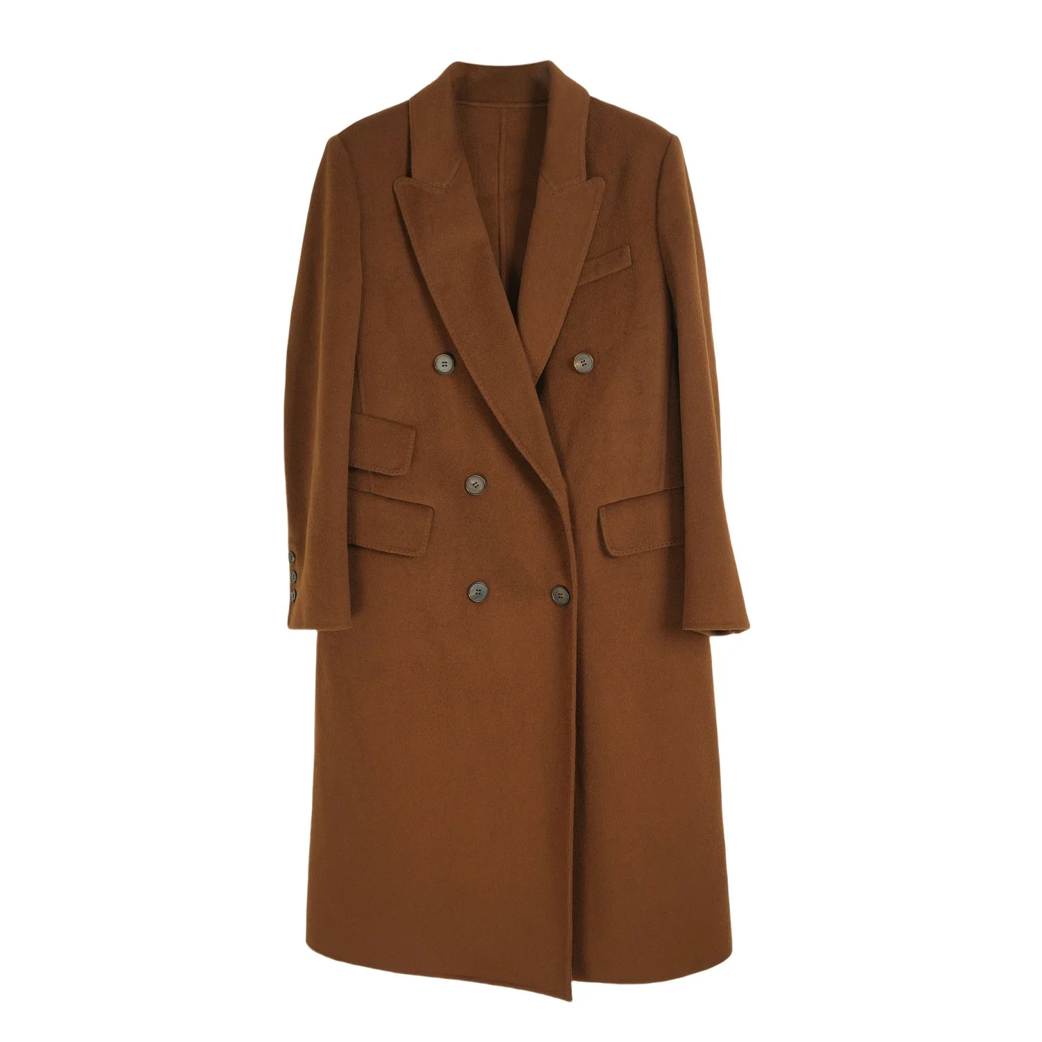 ladies brown camel wool coat