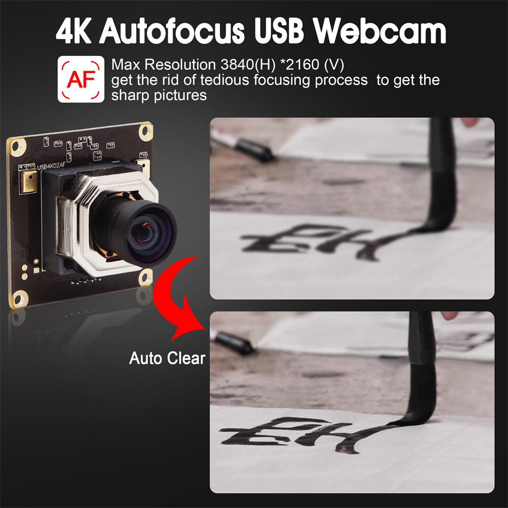 High-Quality ELP Autofocus 4K USB Webcam & Network Camera Module Sales