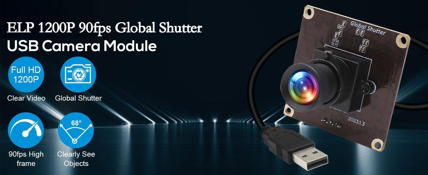 High-Speed USB Camera 1920x1200P 90fps - No Distortion Lens & Best Prices