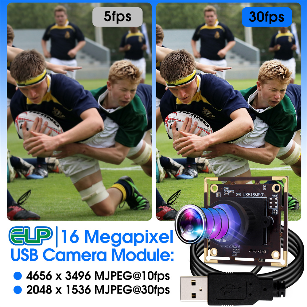 High-Quality 16MP USB Camera Module for Security & Industrial Machine ...