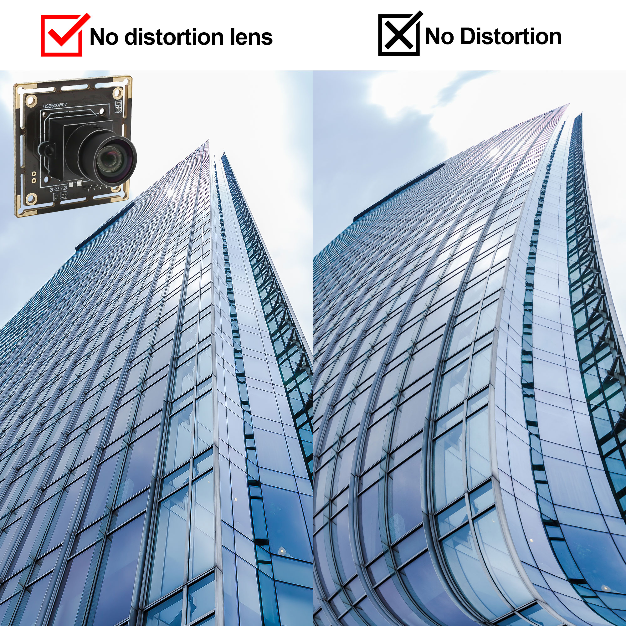 ELP 5MP 30fps USB Camera Module - No Distortion Lens
