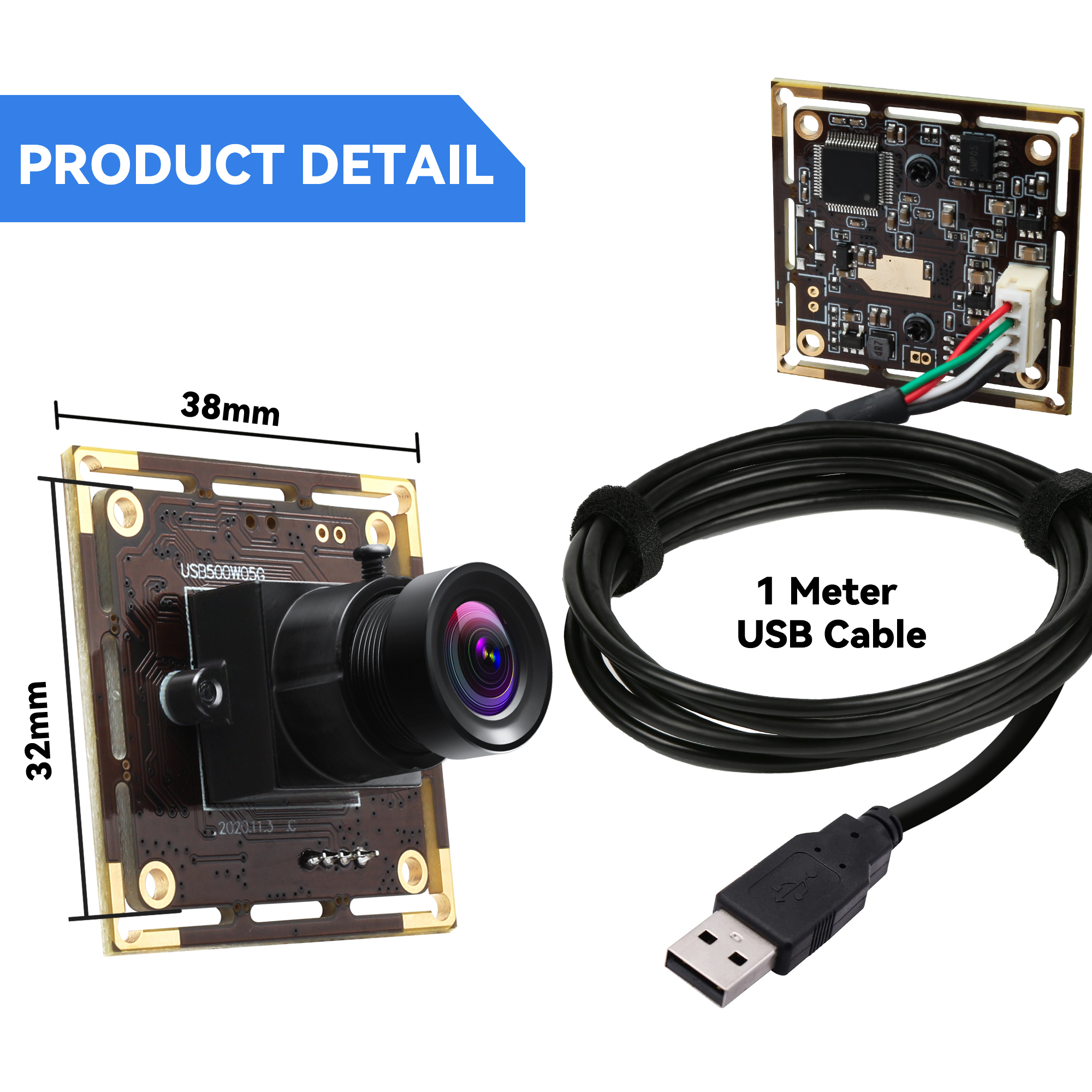 ELP 5MP High-Resolution USB Camera with 3.6mm Lens for PC & Laptop