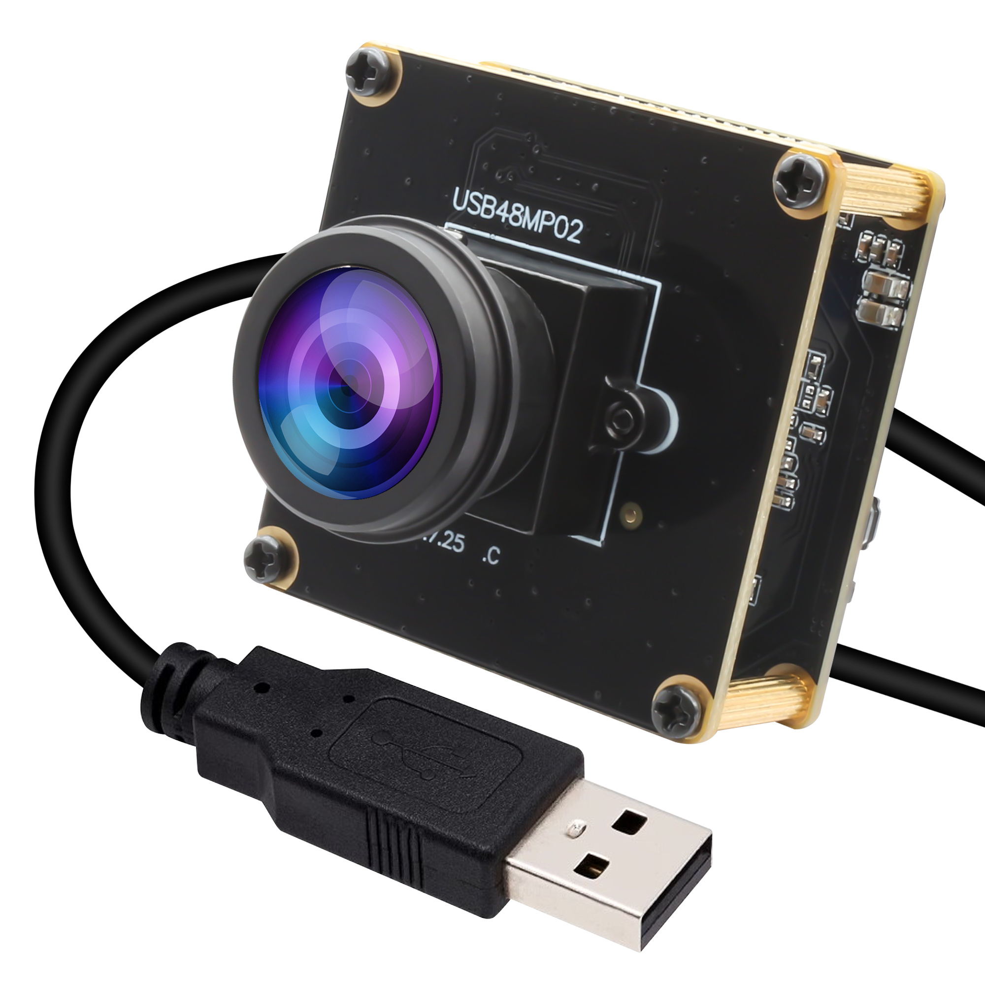 ELP 48MP USB Camera Module with 200 degree Wide Angle Fisheye Lens ...